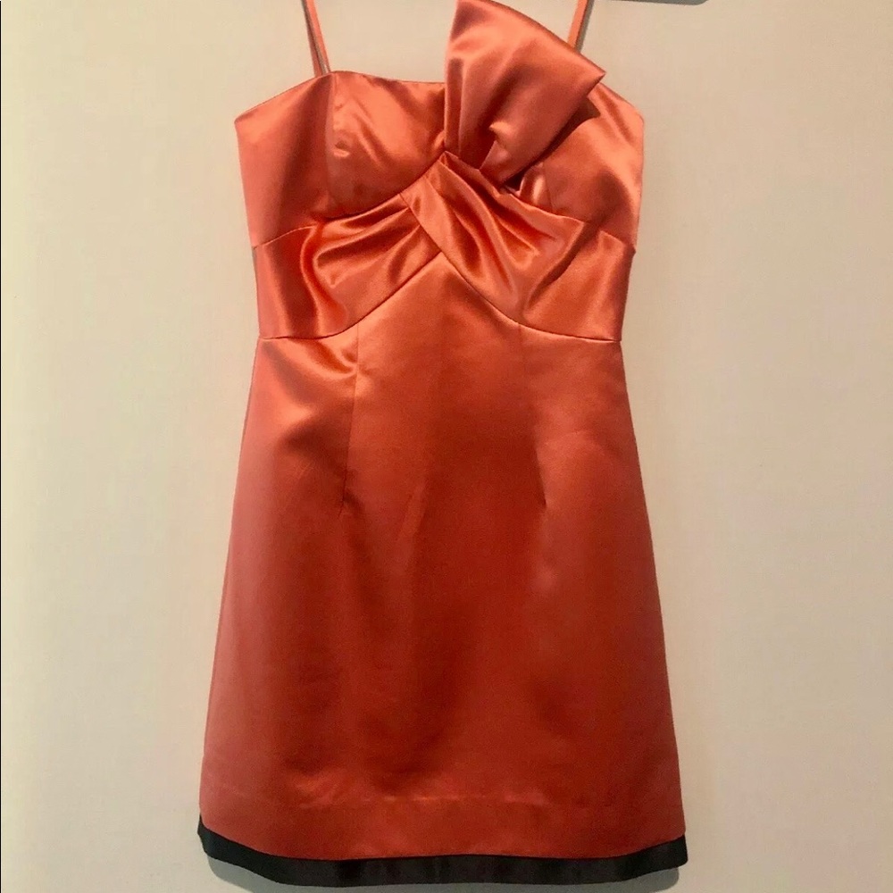 Vintage BCBG orange & black cocktail dress
